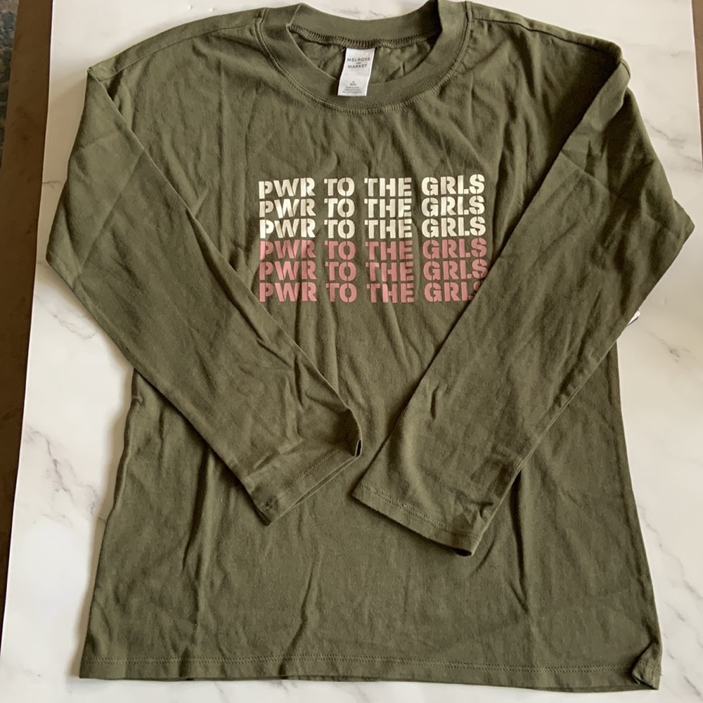NWT POWER TO THE GIRLS Melrose and Market kids graphic tee. Size M= 8/10